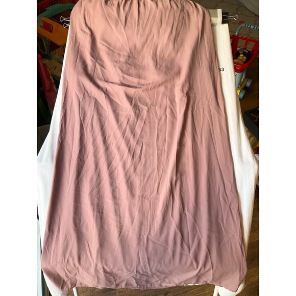 TOBI Women Maxi Dress size M Sleeveless Deep Cut V-neck Slit Backless Dusty Pink - Picture 7 of 12